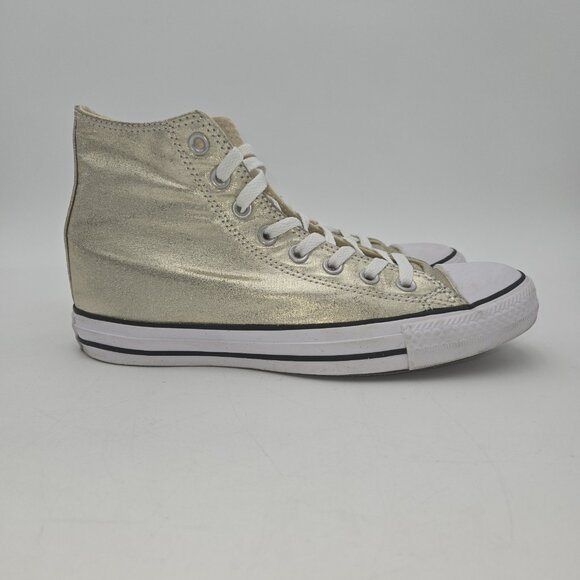 Converse Chuck Taylor All Star Hi Top Metallic Light Gold 153178F Women 9 Men 7 - Picture 5 of 11